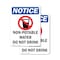 Signmission Non-Potable Water, 10 in W x Rectangle, Plastic OS-2PACK-NS-P-1014-V-15107 - alternate 1